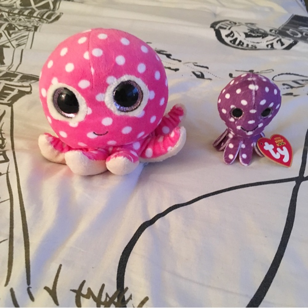 Ty Octopus Pink and Purple Stuffed Animals